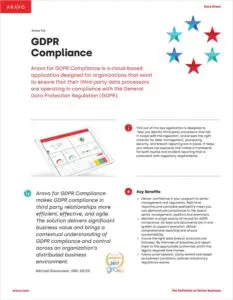 Aravo Data Sheet - Aravo for GDPR Compliance