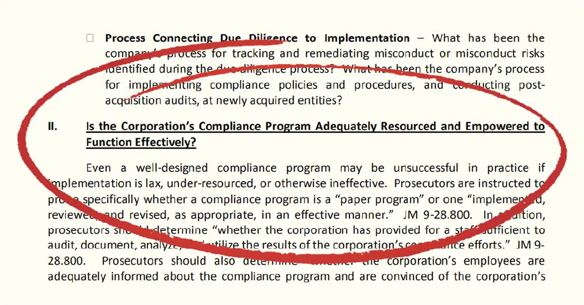 Department of justice corporate program header