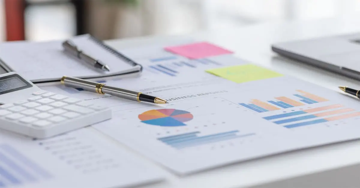 Financial documents on table