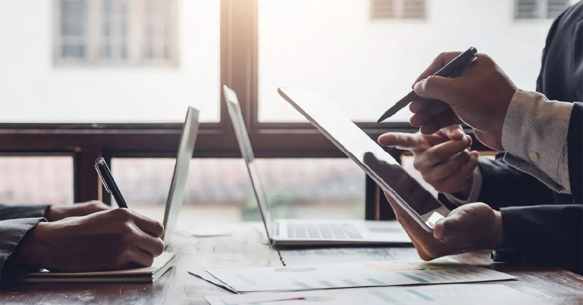 People working at desk