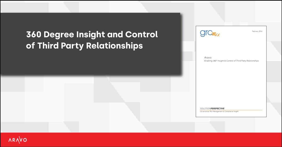 360 Degree Insight And Control Of Third Party Relationships | Aravo