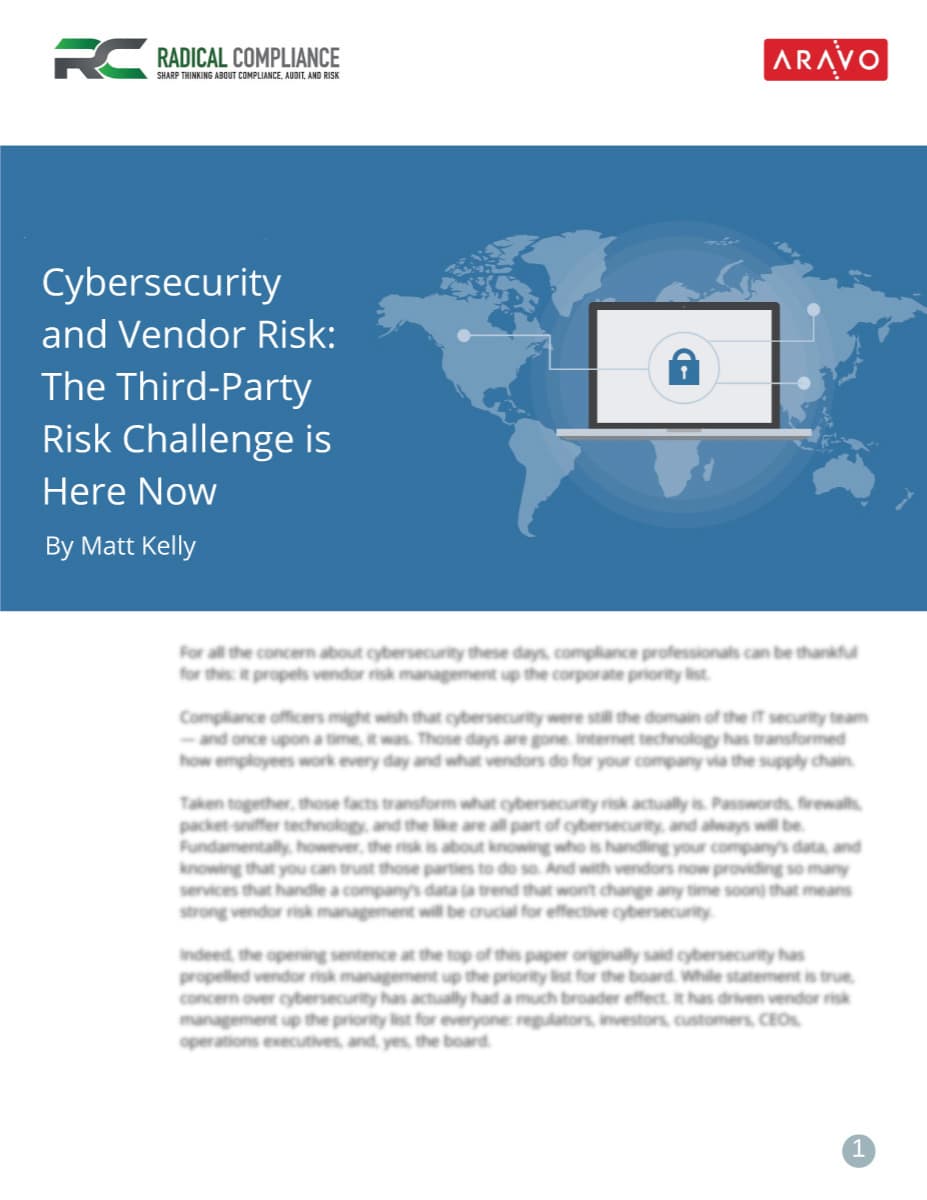 White Paper - Cybersecurity and Vendor Risk: The Third-Party Risk Challenge - Cover