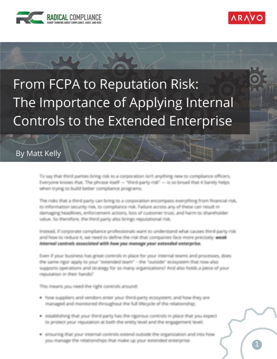 White Paper - Applying Internal Controls to the Extended Enterprise - Cover