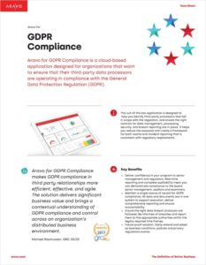 Aravo Data Sheet - Aravo for GDPR Compliance