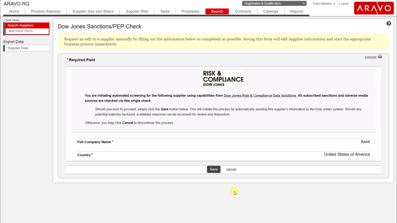 Third Party Due Diligence Aravo And Dow Jones Risk Compliance Aravo