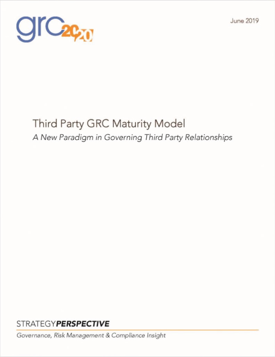 White Paper - Third Party GRC Maturity Model – A New Paradigm in Governing Third Party Relationships - Cover