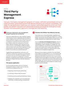 Aravo Data Sheet - Third Party Management Express