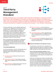 Aravo Data Sheet - Third Party Management Standard