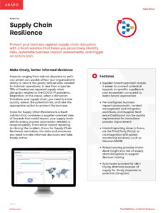 Aravo Data Sheet - Supply Chain Resilience Cover