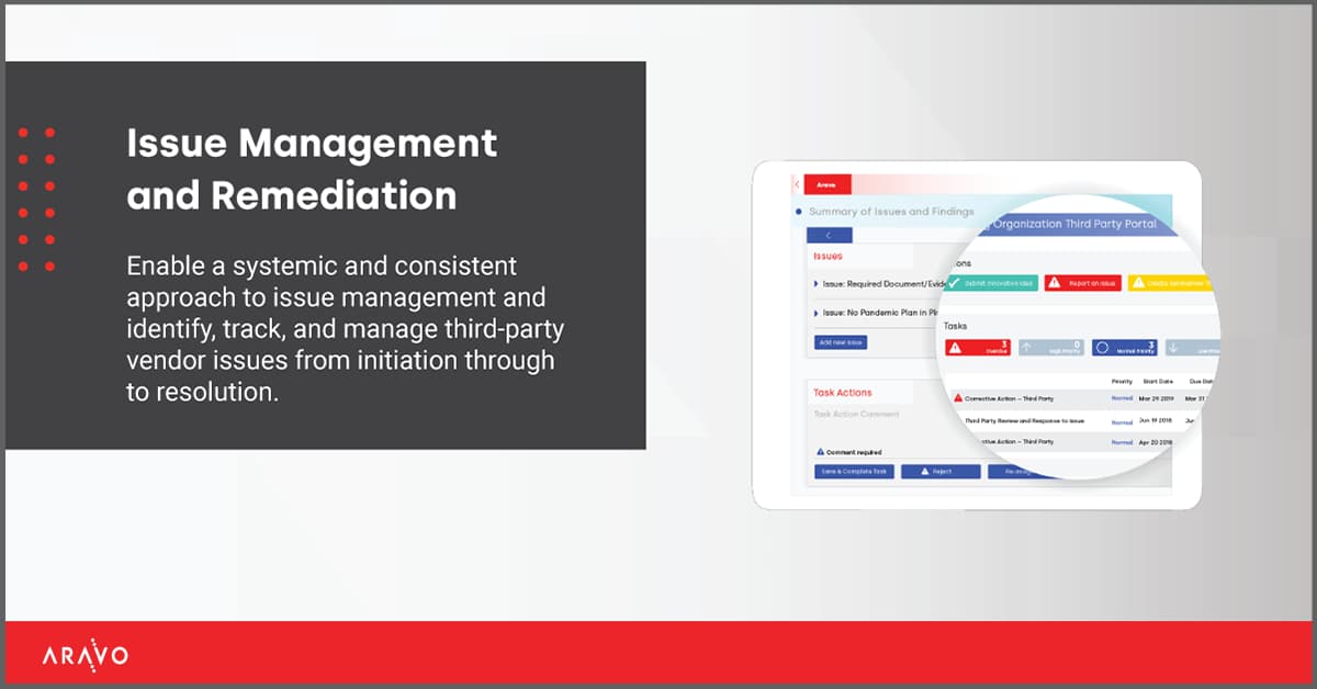 Issue Management and Remediation with Third Party Vendors | Aravo