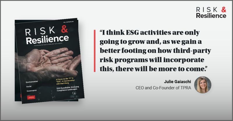 Julie Gaiaschi quote for Risk and Resilience Magazine
